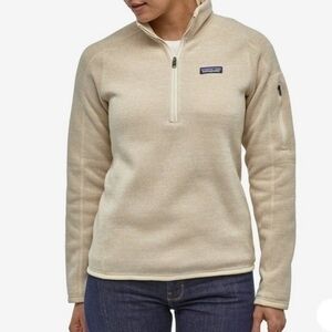 EUC Patagonia Women's Better Sweater 1/4 Zip-Up Cream Pull Over Sweater Size M